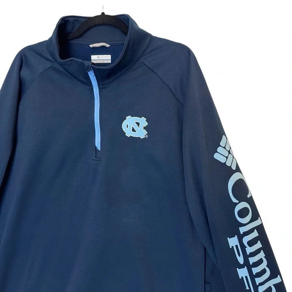 COLUMBIA Men's North Carolina Tar Heels Navy Quarter-Zip Pullover XXL - Picture 5 of 13